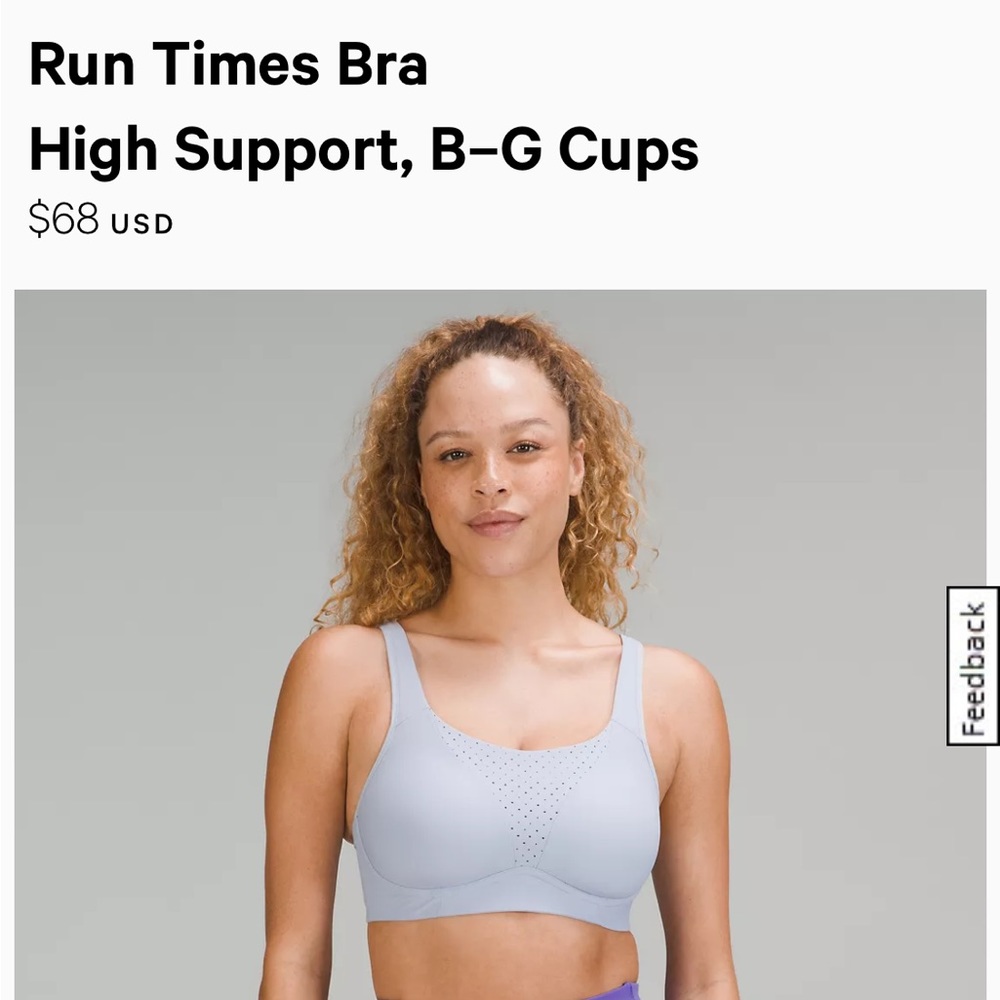 Lululemon Run times High support bra 36D
